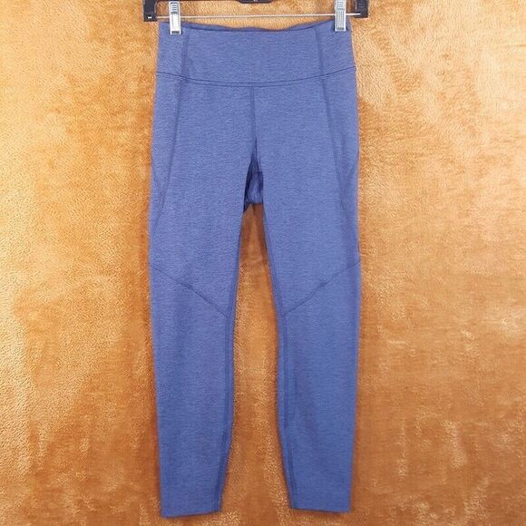 Outdoor Voices Pants - OUTDOOR VOICES Womens Leggings XS Blue Pull On TECHSWEAT 3/4 Crop Athletic Gym